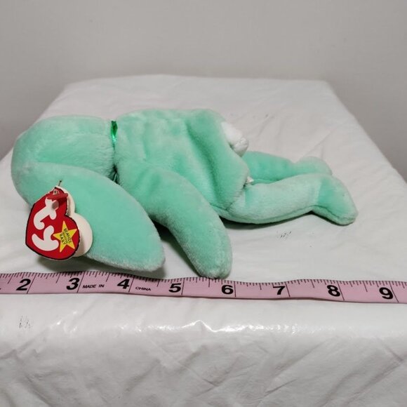 Ty Beanie Baby Mint Green Bunny Hippity Plush Toy With Original Tags 9 Collector - Picture 5 of 10